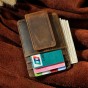 Cattle male Real leather Credit Card Cash Bill Holder Magnet Money Clip Slim Mini Handy Wallet Front Pocket Purse For Men 1017d
