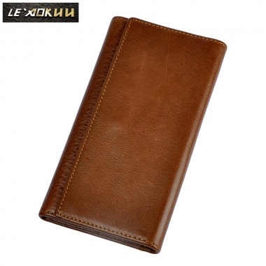 Men Organizer Trifold Original leather Business Card Case Holder Large Capacity Male Fashion Checkbook Designer Wallet Purse