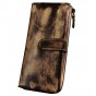 Top Quality Cattle Male Vintage Bifold Genuine leather Snap Zipper Organizer Checkbook Wallet Purse ck004-1