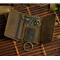 2016 New Hot Sale Cattle Men male design vintage crazy horse Genuine leather Vertical Card Mini Handy Wallet Purse With Snap