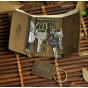 2016 New Hot Sale Cattle Men male design vintage crazy horse Genuine leather Vertical Card Mini Handy Wallet Purse With Snap