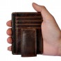 Cattle male Real leather Credit Card Case Bill Holder Magnet Money Clip Slim Handy Wallet Mini Front Pocket Purse For Men 1025c