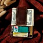 Cattle male Real leather Credit Card Case Bill Holder Magnet Money Clip Slim Handy Wallet Mini Front Pocket Purse For Men 1025c
