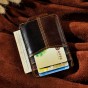 Cattle Men male Real leather Credit Card Cash Bill Holder Magnet Money Clip Slim Mini Handy Wallet Front Pocket Purse 1017
