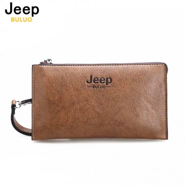 JEEP BULUO Famous Brand Good Leather Day Clutches For Men Fashion Single Wallet Boss Men Bags Newest Arrive Vintage Handbag 1010