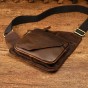 Top Quality Men Real Leather Casual Waist Pack Chest Bag Sling Bag One Shoulder Bag Crossbody Bag Daypack For Male B214