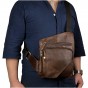 Top Quality Men Real Leather Casual Waist Pack Chest Bag Sling Bag One Shoulder Bag Crossbody Bag Daypack For Male B214
