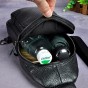 Men Real Leather Casual Waist Pack Chest Bag Sling Bag One Shoulder Bag Crossbody Bag Daypack For Male 8011