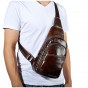 Top Quality Mens Genuine Real Leather Cowhide vintage Wait Chest Pack Bag Sling Crossbody Bag Daypack XB008