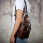 Top Quality Mens Genuine Real Leather Cowhide vintage Wait Chest Pack Bag Sling Crossbody Bag Daypack XB008