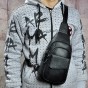 Men Real Leather Casual Fashion Waist Pack Chest Bag Sling Bag One Shoulder Bag Crossbody Bag Daypack For Male 8013
