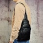 Men Genuine Leather Casual Fashion Waist Pack Chest Bag Design Sling Bag One Shoulder Bag Crossbody Bag For Male 8016
