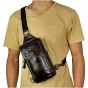 Top Quality Mens Genuine Real Leather Cowhide vintage Wait Chest Pack Bag Sling Crossbody Bag Daypack XB571