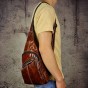 Top Quality Mens Genuine Real Leather Cowhide vintage Wait Chest Pack Bag Sling Crossbody Bag Daypack 0685