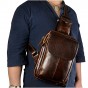 Top Quality Mens Genuine Real Leather Cowhide vintage Wait Chest Pack Bag Sling Crossbody Bag Daypack B246