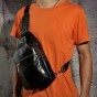 Top Quality Mens Genuine Real Leather Cowhide vintage Wait Chest Pack Bag Sling Crossbody Bag Daypack 6601