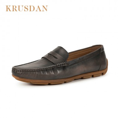 KRUSDAN 2018 New Loafers Men Oxford Flat Shoes Top brand Men Moccasins Shoes Genuine leather Men Shoes Casual zapatos hombre