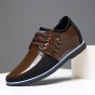 2018 Men's Genuine Leather+Suede Shoes Brand 5.5CM Increasing Soft Man Hot Summer Shoes Top Leather Man Summer Casual Shoes