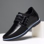 2018 Men's Genuine Leather+Suede Shoes Brand 5.5CM Increasing Soft Man Hot Summer Shoes Top Leather Man Summer Casual Shoes