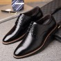 2018 Men's Cow Leather Shoes British style Black Man Dress Shoes 38-44 GentleMan Business Shoes Cowhide Leather Shoes