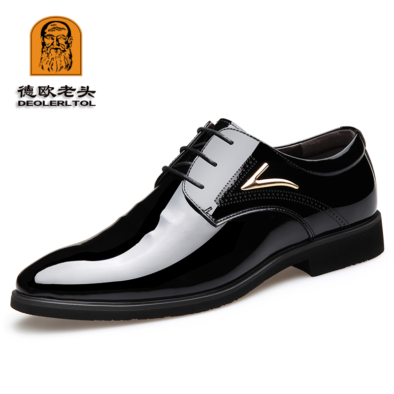 2018 New Men Quality Patent Leather 