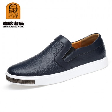 2018 New Men's Leather Loafers Casual Shoes Size 44 Cow Leather Soft Man White Shoes Spring Leisure Leather Loafers