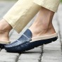 2018 Summer Genuine Leather Loafers Man Casual Loafers Shoes Handmade Soft British Style Black Quality Cow Leisure Shoes