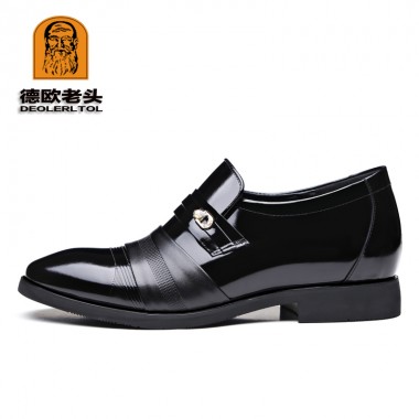 2018 Men's Genuine Leather Shoes Brand Increasing 6cm Soft Man Business Shoes Autumn Quality Leather Man  Dress Shoes