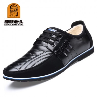 2018 Newly Winter Genuine Leather Shoes Leisure Warm Shoes Fashion Breathable Quality Man Genuine Leather Shoes