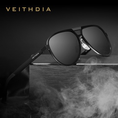 VEITHDIA Brand Mens Aluminum Magnesium Sunglasses Polarized UV400 Lens Eyewear Accessories Male Sun Glasses For Men/Women V6850