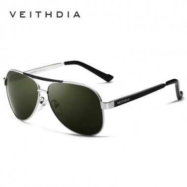 VEITHDIA Brand Designer Polarizerd Sunglasses Men Glass Mirror Green Lense Vintage Sun Glasses Eyewear Accessories Oculos 3152
