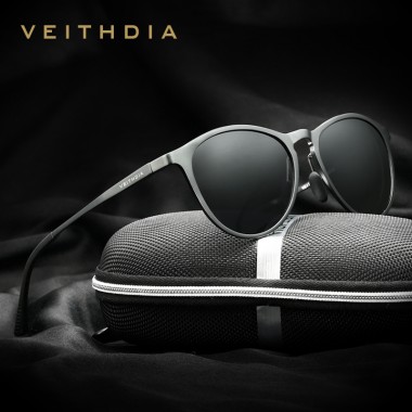 VEITHDIA Unisex Retro Aluminum Magnesium Brand Sunglasses Polarized Lens Vintage Eyewear Accessories Sun Glasses Men/Women 6625