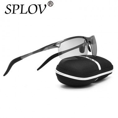 2018 Brand New Designer Photochromic Sunglasses Men Fashion Polarized Aluminum Magnesium Discoloration Driving Sun glasses Male