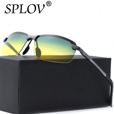 2018 Night Vision Goggles Driving Polarized Sunglasses Men Car Driving Sun Glasses Anti-glare Alloy Frame glasses de sol