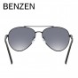 BENZEN Polarized Men Sunglasses Aviation Metal Frame Male Sun Glasses UV Driver Driving Mirror Glasses Shades  With Case 9235