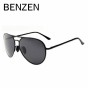 BENZEN Polarized Sunglasses Men Vintage Alloy Male Sun Glasses Driving Glasses  With Case 9029
