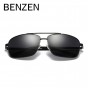 BENZEN Polarized Sunglasses Men HD UV 400  Sun Glasses For Male Classic Metal Glasses For Driving Black With Case 9291