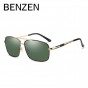 BENZEN Polarized Sunglasses Men HD UV 400  Sun Glasses For Male Classic Metal Glasses For Driving Black With Case 9291