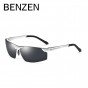 BENZEN Sunglasses Men Polarized Al-Mg Sun Glasses Male Driving Glasses UV 400 Shades oculos  Black With Case 9206