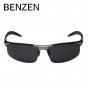 BENZEN Polarized Sunglasses Men Al-Mg Male Sun Glasses  De Sol Masculino with Case Black 9026