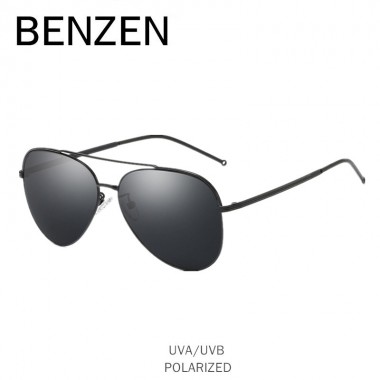 BENZEN Aviation Sunglasses Men HD Polarized Sun Glasses For Male Vintage Glasses For Driving Black With Case 9293