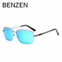 BENZEN Men Square Sunglasses HD Polarized Male Sun Glasses Brand Designer Shades Driving Glasses For Men With Case Black 9175