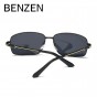 BENZEN Men Square Sunglasses HD Polarized Male Sun Glasses Brand Designer Shades Driving Glasses For Men With Case Black 9175