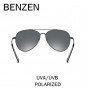 BENZEN Polarized Sunglasses Men Vintage Aviation Male Sun Glasses Driving Glasses For Men Shades Black With Case 9196
