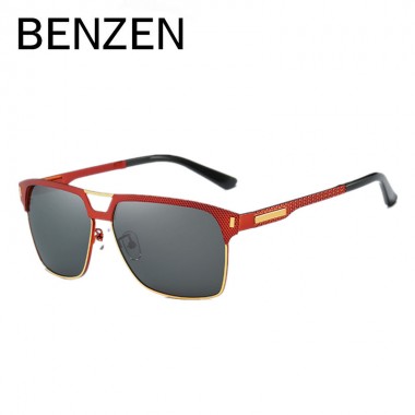 BENZEN Polarized Sunglasses Men Classic Alloy Sun Glasses Male  UV 400  Glasses For Driving Shades  Black With Case 9286