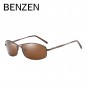 BENZEN Polarized Sunglasses Men Metal Frame Male Sun Glasses HD UV 400 Driving Goggles Glasses Shades Black With Case 9276
