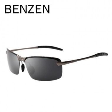 BENZEN Polarized Sunglasses Men  Alloy Male Rimless Sun Glasses Driving Goggles Oculos De Sol Masculino With Case 9061