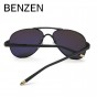 BENZEN Classic Aviation Men Sunglasses Polarized Driver Driving Male Pilot Sun Glasses UV Protection Eyewear Black With Box 9229