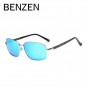 BENZEN Polarized Sunglasses Men Designer Rectangle Male Sun Glasses Shades Black  With Case 9185