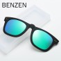 BENZEN  Myopia Clip on Sunglasses Vintage Clip Glasses Polarized Lenses UV400 Suitable Optical Glass Filp on Fram With Case 9238
